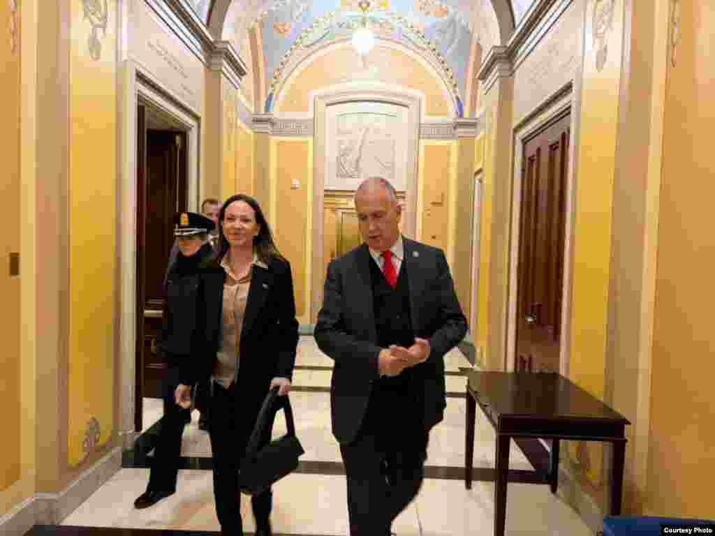 María Corina Machado junto al congresista cubanoamericano Mario Díaz-Balart, en Washington D.C, el 20 de enero de 2026.