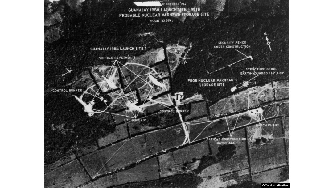 Foto captada el 17 de octubre del 62 que muestra un sitio de lanzamiento de misiles soviéticos en Guanajay, entonces provincia de Pinar del Río