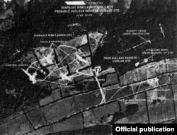 Foto captada el 17 de octubre del 62 que muestra un sitio de lanzamiento de misiles soviéticos en Guanajay, entonces provincia de Pinar del Río