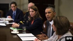 Barack Obama habla durante una rueda de prensa acerca del brote de ébola en África Occidental, octubre 6.