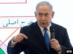 Netanyahu durante la presentación de los documentos sobre irán.