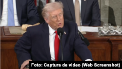 Presidente Donald Trump durante el discurso del Estado de la Unión 2026