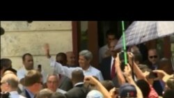 John Kerry caminó por La Habana Vieja