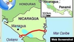 Trazado del Gran Canal Interoceánico de Nicaragua