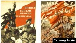Carteles de los sistemas comunismo y nazismo.