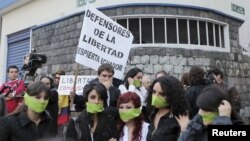 Una protesta en Quito para exigir la libertad de prensa