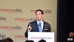 El senador por Florida Marco Rubio anunció su candidatura para las elecciones presidenciales de 2016, el lunes 13 de abril 2015, en un evento celebrado en la Torre de la Libertad de Miami.