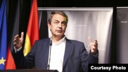 El expresidente del Gobierno José Luis Rodríguez Zapatero durante su intervención en el Institute for Cultural Diplomacy en Madrid. Foto: ICD.