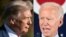 Combinación de fotos del presidente Donald Trump y el exvicepresidente Joe Biden. (SAUL LOEB y JIM WATSON / AFP)