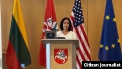 Omara Ruiz Urquiola en la Embajada de Lituania en Washington, DC, el 14 de septiembre de 2021. 