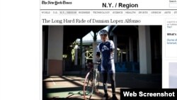 Hace dos años el New York Times también le dedicó al ciclista cubano Damián López Alfonso un amplio reportaje.