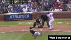 El jardinero derecho de los Cubs de Chicago, Jorge Soler.