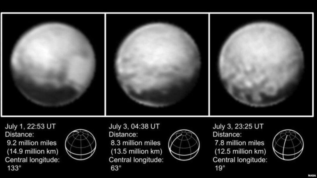 Las nuevas fotos fueron tomadas por la nave New Horizons el 1 de julio.