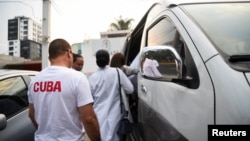 Cuban doctors hold farewell ceremony ahead of departure of the first eight doctors from Guatemala