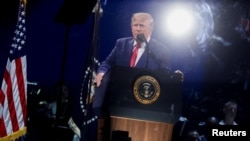 El presidente de EE. UU., Donald Trump, celebra un mitin en Washington con motivo del 250.º aniversario de la independencia de Estados Unidos.
