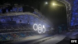 Imagen de un momento de la ceremonia de inauguración de los XXII Juegos Olímpicos de Invierno en la ciudad rusa de Sochi, el viernes 7 de febrero de 2014.
