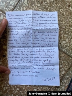 Carta enviada por el Spiderman a su prima.