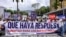 Familiares de presos políticos protestan cerca de Miraflores, en Caracas, el 11 de septiembre de 2026.