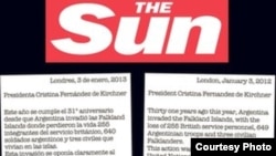 Carta del diario The Sun a la presidenta de Argentina 