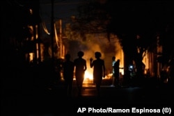 Una protesta por apagones en La Habana