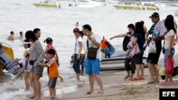 Turistas chinos. 