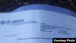 Documentos de refugiados de cubanos en Suriname