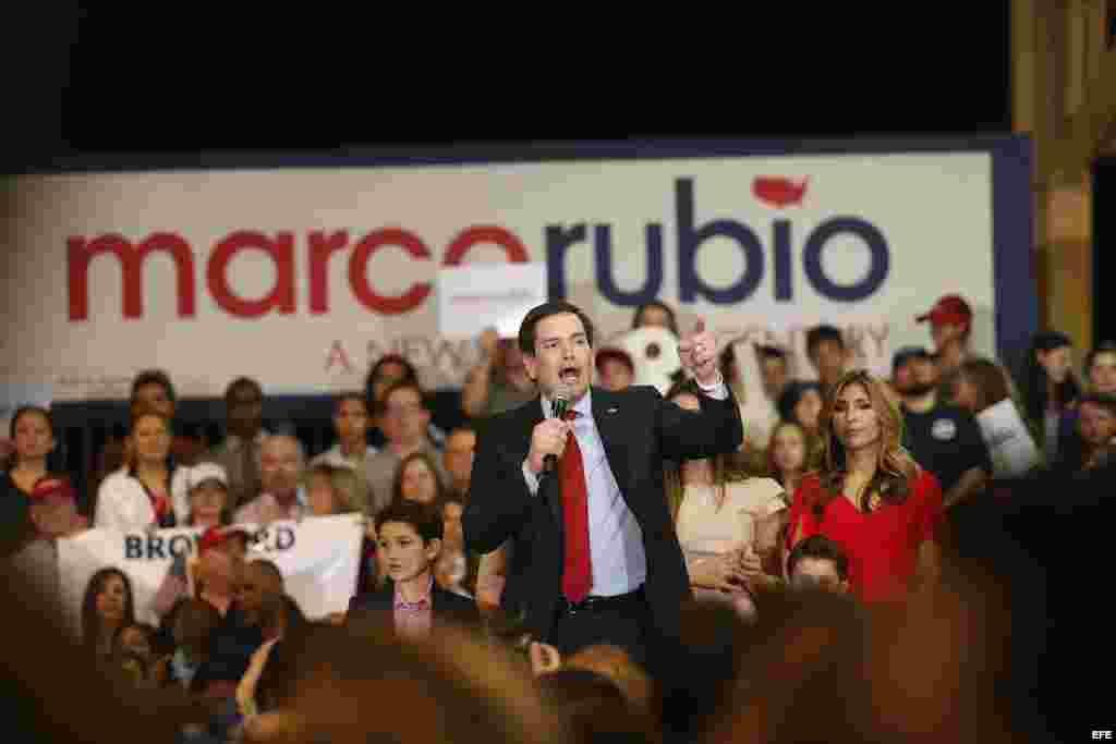 Marco Rubio habla hoy, martes 1 de marzo de 2016, durante un evento en Miami, Florida (EE.UU.).