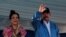 El presidente de Nicaragua, Daniel Ortega, y la vicepresidenta, Rosario Murillo, durante un acto público en agosto del 2018.
