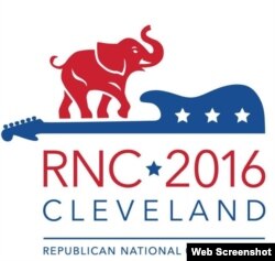 Logo de la Convención Nacional Republicana, en el Quicken Loans Arena de Cleveland, Ohio.