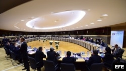 Los ministros de Exteriores de la UE y de la CELAC, en la Comisión Europea en Bruselas (09/06/2015).