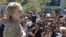 Hillary Clinton en un acto de campaña en Los Angeles.