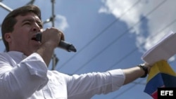 Daniel Ceballos en una manifestación de apoyo a Leopoldo López