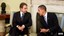 Barack Obama se reune en la Casa Blanca con el jefe del gabinete español José Luis Rodríguez Zapatero.
