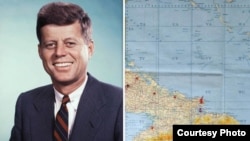 El mapa utilizado por John F. Kennedy para examinar las ubicaciones de los nueve sitios soviéticos de misiles en Cuba comunista en 1961, ahora se vende por un estimado de 15,000 euros.