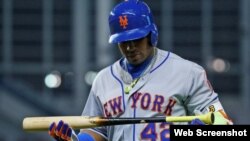Yoeni Céspedes, toletero cubano de Grandes Ligas, con los Mets de Nueva York.