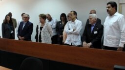 De izq. a der. Raúl Castro, Dilma Rousseff, Marcelo Odebrecht, Ramiro Valdés y Nicolás Maduro.