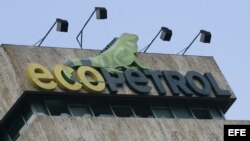 Vista del logo de la petrolera estatal colombiana Ecopetrol