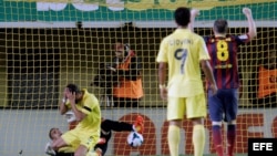 El argentino Musacchio tras marcarse en propia meta el 2do gol ante el Barcelona