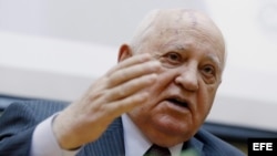 Mijaíl Gorbachev en una conferencia de prensa en Moscú en 2016.
