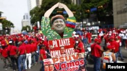 Un grupo de seguidores de Hugo Chávez.