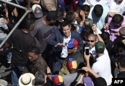 Juan Guaidó en la concentración de la oposición en Caracas el 2 de febrero de 2019.