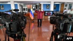 Nicolás Maduro en una conferencia de prensa. 