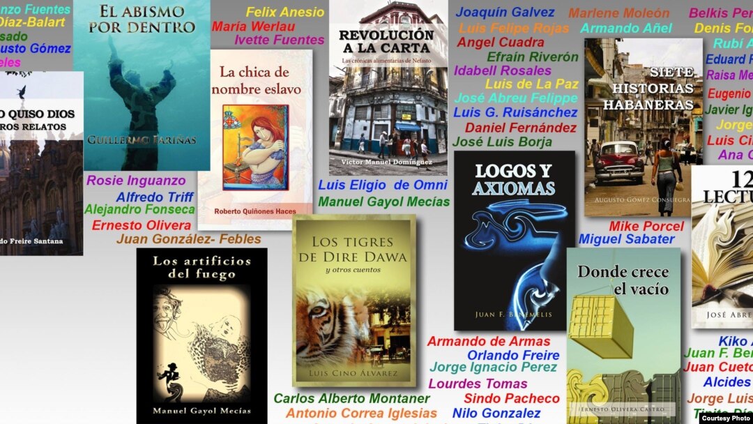Libros publicados por escritores cubanos en Miami. Cortesía NeoClub Edic.