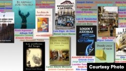 Libros publicados por escritores cubanos en Miami. Cortesía NeoClub Edic.