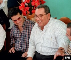 (Archivo) El ex canciller cubano Roberto Robaina y el ex Presidente de Nicaragua Arnoldo Alemán.