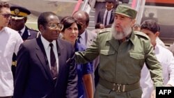 Fidel Castro y Robert Mugabe, en junio de 1992, en La Habana. 