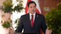 US Secretary of State Marco Rubio speaks to the media during conference at Costa Rica. (Photo by Mark Schiefelbein / Pool AP / AFP)