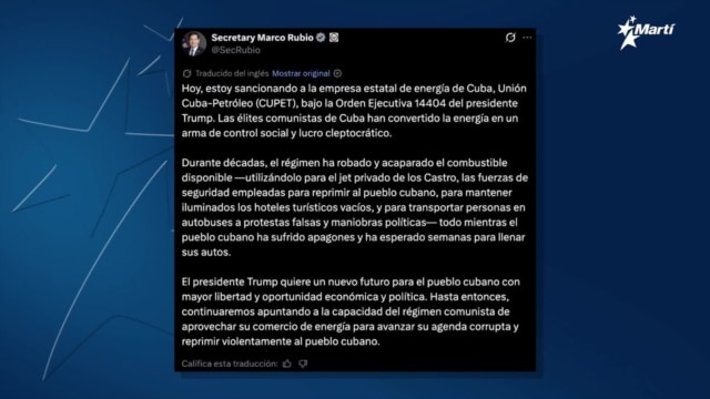 Estados Unidos golpea a CUPET mientras continúa el envío de combustible a Cuba
 - junio 11, 2026