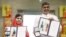 La adolescente paquistaní Malala Yousafzai y el presidente de la Marcha Global contra el Trabajo Infantil, el indio Kailash Satyarthi.