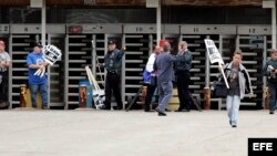 Trabajadores en huelga. Archivo